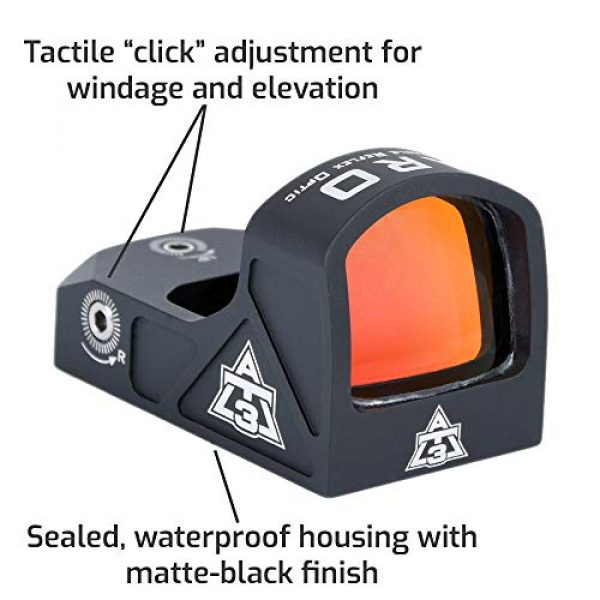 AT3 Tactical Rifle Scope 4 AT3 Tactical ARO Micro Red Dot Sight - Direct Mount, Low Mount, Optional Riser Mount - 3 MOA Compact Reflex Sight
