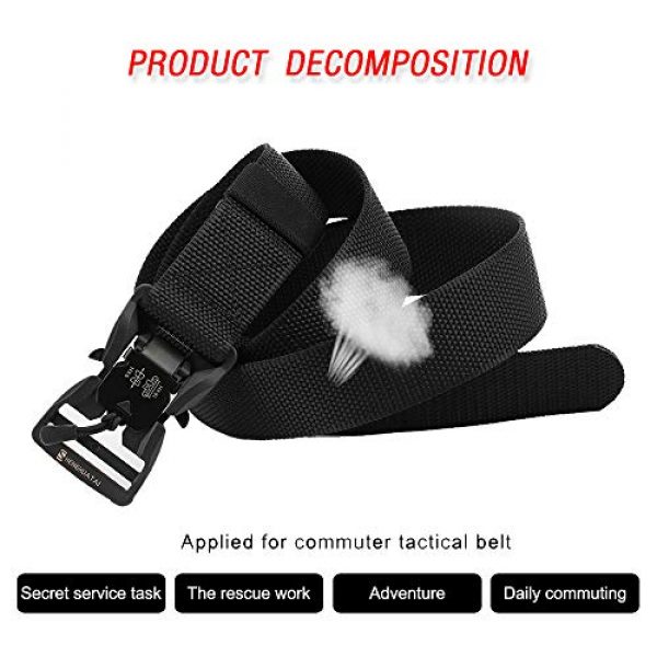 SHENGHUATAI Tactical Belt 2 SHENGHUATAI Tactical Belt for Men Military Style 1.5" Nylon Webbing Belt with Magnetic Quick-Release Buckle