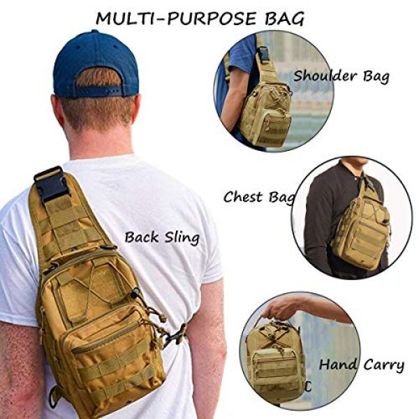 LBlanco Tactical Backpack 5 LBlanco Tactical Shoulder Sling Bag Small Outdoor Chest Pack for Men Traveling, Trekking, Camping, Rover Sling Daypack "