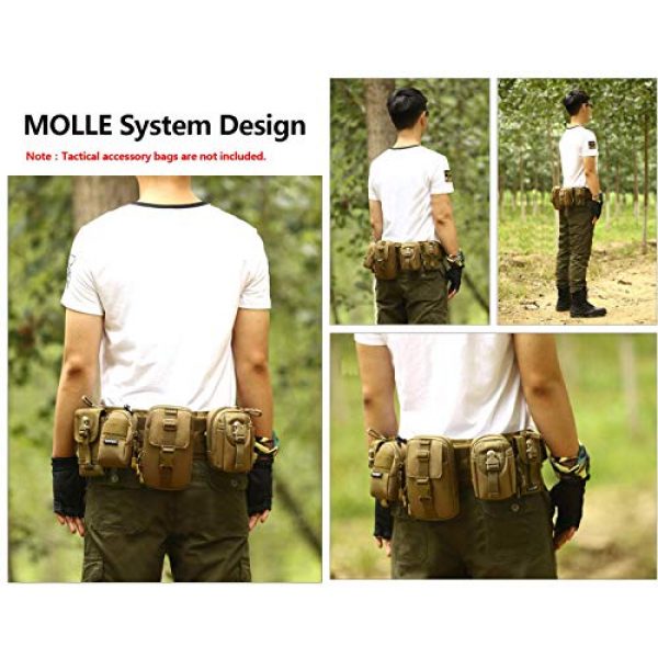 Selighting Tactical Belt 3 MOLLE Padded Patrol Belt with Waist Protection Nylon Tactical Protective Waist Belt for Combat Outdoor Airsoft Paintball