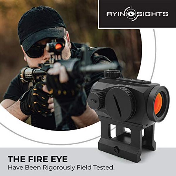 AYIN Rifle Scope 6 AYIN Sights FireEye 1x22 Tactical/Hunting Red Dot with 1 Inch Riser, Low Profile Mount & Scope Cover