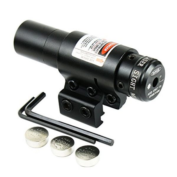 Higoo Rifle Scope 5 Higoo 3-9X40 Tactical Rifle Scope Tri-Picatinny Rail Green/Red 5 Level Illumination Mil-dot Riflescope with Holographic 4 Reticle Reflex Sight & Red Laser