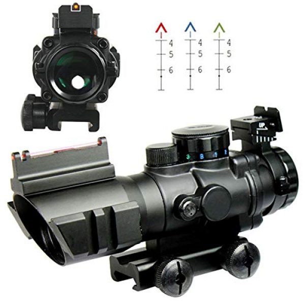 DONGYUCHUN Rifle Scope 6 DONGYUCHUN 4x32 Scope Fiber Optic Prism Cross Tactical Scope with mounting Ring Tactical Hunting Rifle, Scope