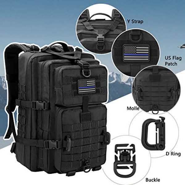 Hannibal Tactical Tactical Backpack 4 Hannibal Tactical MOLLE Assault Pack, Tactical Backpack Military Army Camping Rucksack, 3-Day Pack