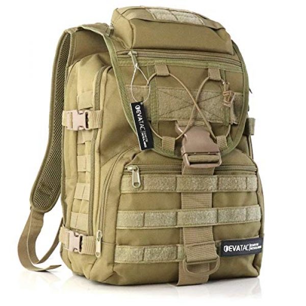 Evatac Tactical Backpack 1 Evatac Tactical Backpack for Military Combat | Large Size Khaki 35L 600D Molle Bug Out Bag Or Every Day Travel Back Pack.
