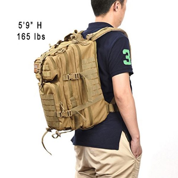 REEBOW GEAR Tactical Backpack 7 Military Tactical Assault Pack Backpack Army Molle Bug Out Bag Backpacks Small Rucksack for Outdoor Hiking Camping Trekking Hunting Brown