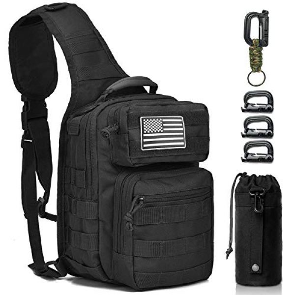 Monoki Tactical Backpack 1 Monoki Tactical Sling Backpack, Military Rover Shoulder Sling Bag Pack, Molle Assault Range Bag Day Pack