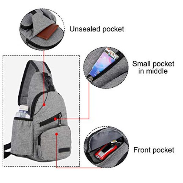 ChangYou Tactical Backpack 2 ChangYou Sling Bag Chest Backpack with USB Charging Port Polyester Shoulder Bag for Outdoor Sports Travel