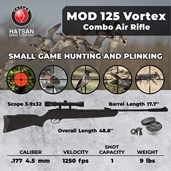 Wearable4U Air Rifle 2 Wearable4U Hatsan Mod 125 Air Rifle Combo Vortex .177 Cal 100x Paper Targets and 500x .177cal Lead Pellets Bundle