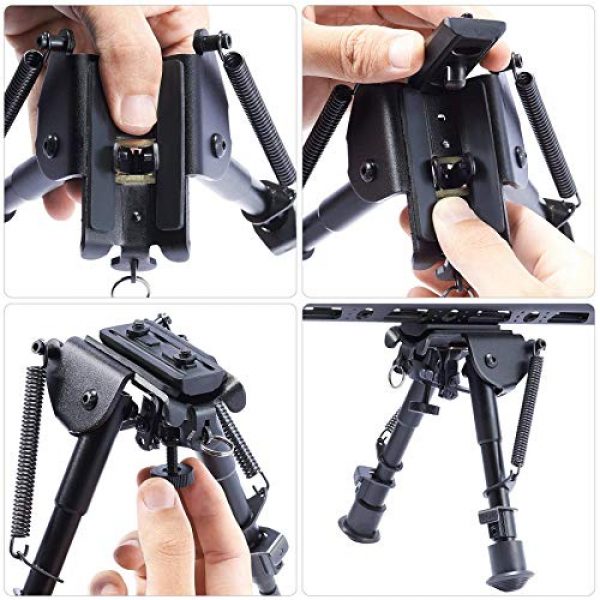 Pinty Rifle Scope 7 Pinty 2.5-10x40 Red Green Illuminated Mil-dot Tactical Rifle Scope with Red Laser Combo & Rifle Bipod with 6 inch to 9 inch Adjustable Legs, Works with Rifle Slings and Picatinny MLOK KeyMod and QD Mo