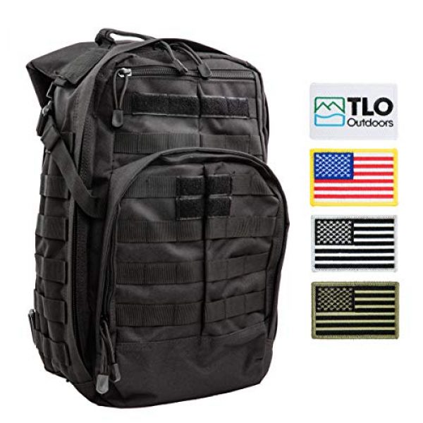 TLO Outdoors Tactical Backpack 2 TLO Outdoors TacPack12 Tactical Backpack 24L Storage Daypack, Rucksack, Gear Bag