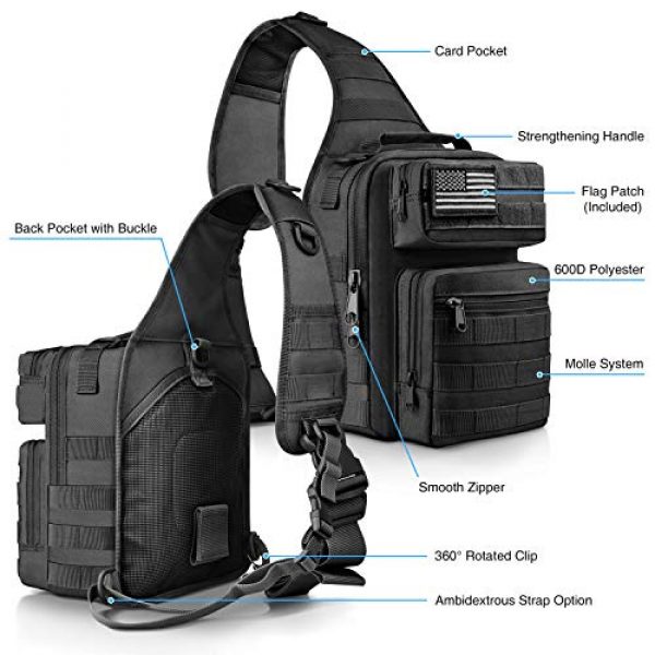 CVLIFE Tactical Backpack 4 CVLIFE Tactical Sling Bag Pack Military Rover Shoulder Sling Backpack Molle Range Bag EDC Small Day Pack with Padding Pocket
