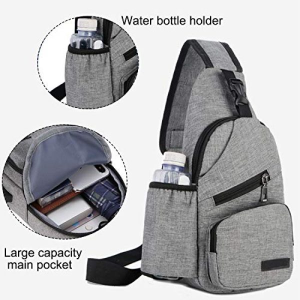 ChangYou Tactical Backpack 3 ChangYou Sling Bag Chest Backpack with USB Charging Port Polyester Shoulder Bag for Outdoor Sports Travel