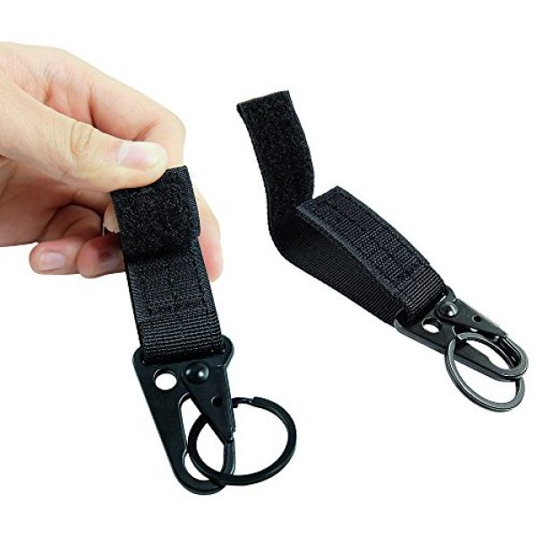Fairwin Tactical Belt 3 Fairwin Tactical Gear Clip, Nylon Key Ring Holder or Tactical Belt Keepers Military Utility Hanger Carabiner Tactical Molle Hook, Black, Tan, Green