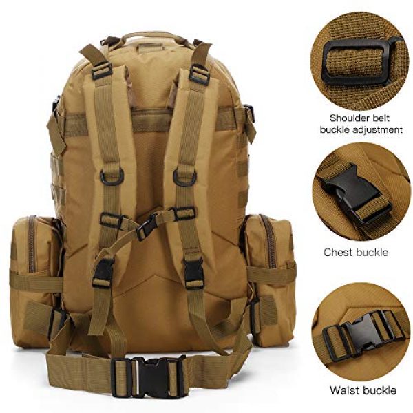 N/O Tactical Backpack 4 Camping Backpack for Men 55L Detachable Hiking Daypacks Travel Rucksack 3 day Pack