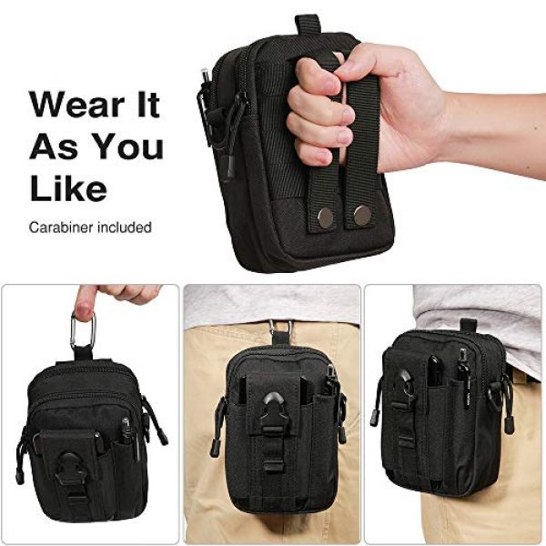 Camyse Tactical Backpack 3 Camyse Outdoor Tactical Waist Bag EDC Molle Belt Waist Pouch Security Purse Phone Carrying Case for iPhone 8 Plus Galaxy Note 9 S9 Or Less Than 6.2 inches Smartphone