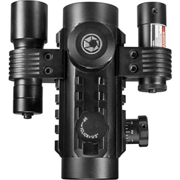 BARSKA Rifle Scope 3 1x30 Electro Red Dot Sight with Flashlight & Laser