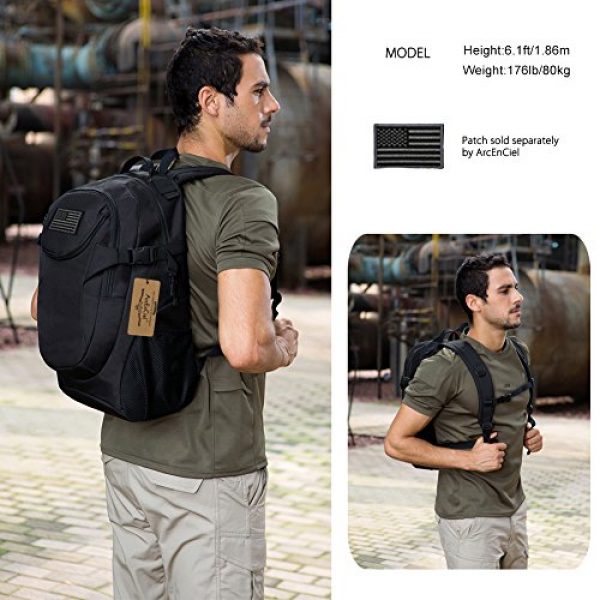 ArcEnCiel Tactical Backpack 7 ArcEnCiel Motorcycle Backpack Tactical Military Bag Army Assault Pack - Rain Cover Included