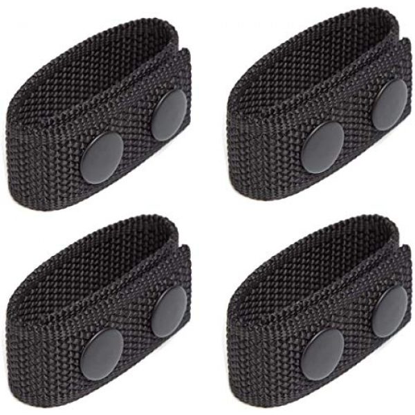 Neust Tactical Belt 1 Security Tactical Duty Belt Keeper with Double Snaps for 2" Wide Belt Police Military Equipment Accessories Super Strong Duty Belt Keepers (Set of 4)
