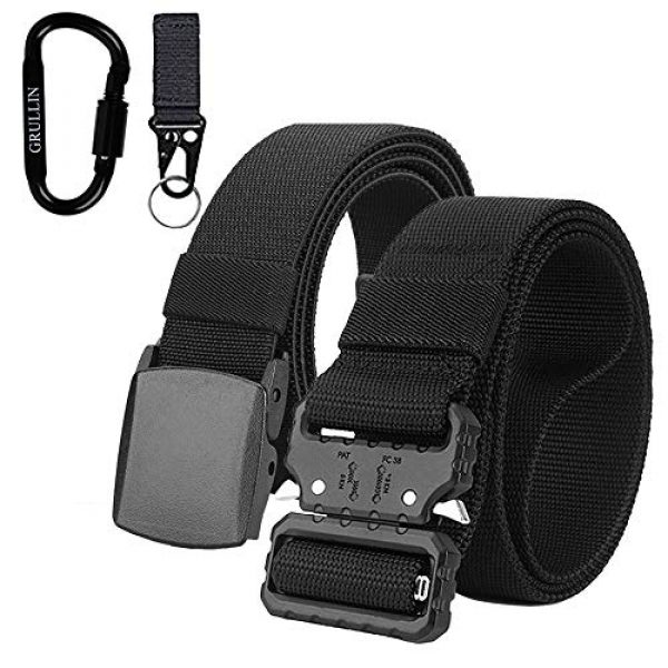 GRULLIN Tactical Belt 4 GRULLIN Men Tactical Nylon Belt, Military Duty Rigger Wasitbelt, Nylon Webbing Molle EDC Clip Belt