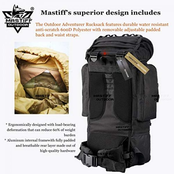 Mastiff Outdoor Tactical Backpack 4 Mastiff Outdoor Adventure Rucksack MOLLE Hiking Camping Gear Travel Survival Functional Backpack