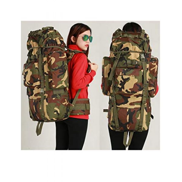 Suoki Tactical Backpack 6 Molle Backpack 65L Waterproof Internal-Frame Hiking Camping Rucksacks With Rain Cover