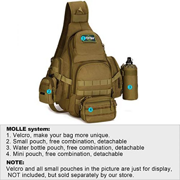 Huntvp Tactical Backpack 4 Huntvp Tactical Sling Backpack Military Daypack Molle Chest Shoulder Bag
