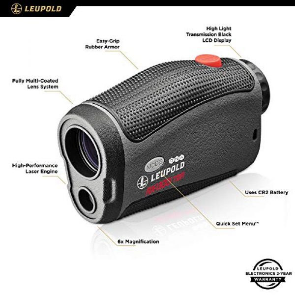 Leupold Rifle Scope 3 Leupold Rx-1300i TBR Laser Rangefinder, Black/Gray, 6X (174555)