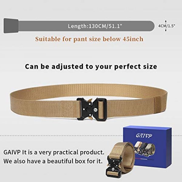 GAIVP Tactical Belt 3 GAIVP Tactical-Belts for Men, Military Style Nylon-Web-Belt with Quick-Release Buckle