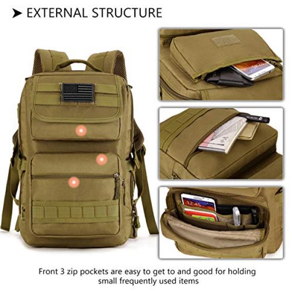 Protector Plus Tactical Backpack 6 Protector Plus Tactical Motorcycle Backpack Small Military MOLLE Cycling Daypack Army Assault Pack Bug Out Bag Hiking Camping Rucksack (Rain Cover & Patch Included)