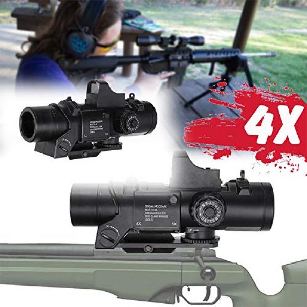 Fightsong Rifle Scope 6 Fightsong 4X Magnifier Scope Red Dot Sight Magnifier Universal for Gel Ball Blaster Toy Outdoor Camping Travel Magnifier