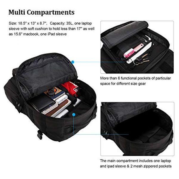 TAIBID Tactical Backpack 4 TAIBID Military Tactical Backpack Water Resistant Large Army 3 Day Assault Pack Outdoors