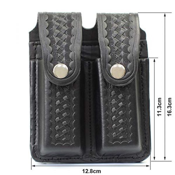 ROCOTACTICAL Tactical Pouch 2 ROCOTACTICAL Basketweave Double Magazine Pouch, Snap Double Handgun Double Mag Pouch, for 2.25" Duty Belts, Fits Glock 17, Belt Loop