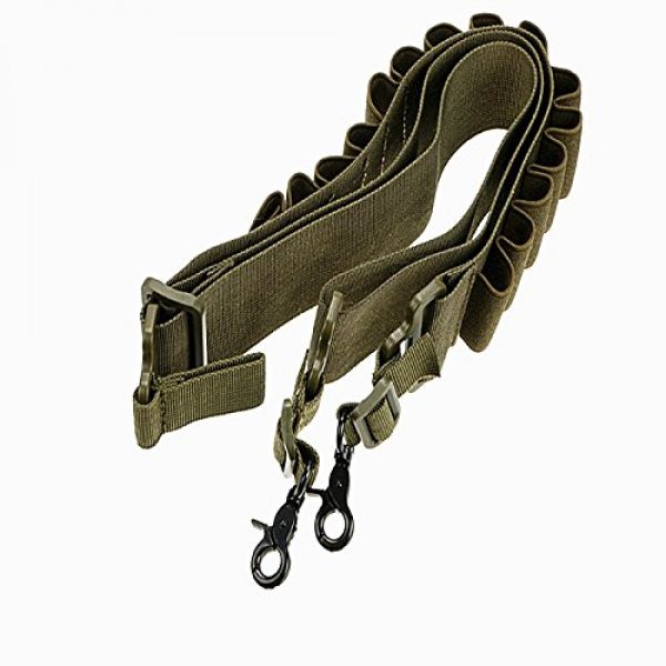 HWZ Tactical Belt 4 HWZ Tactical 2 Point Shotgun Sling 15 Shell Ammo Holder Bandolier 12Ga Nylon Military Shotgun Shell Sling