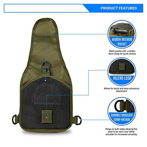 Rootless Tactical Backpack 4 Rootless Tactical MOLLE Military Sling Daypack - Small Messenger Bag