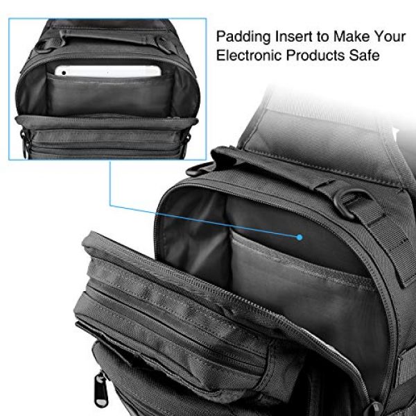 CVLIFE Tactical Backpack 3 CVLIFE Tactical Sling Bag Pack Military Rover Shoulder Sling Backpack Molle Range Bag EDC Small Day Pack with Padding Pocket