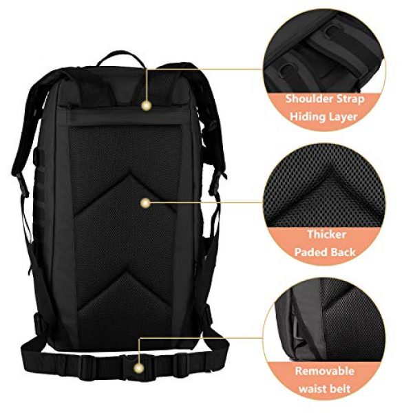 ArcEnCiel Tactical Backpack 6 ArcEnCiel Outdoor Tactical Army Backpack Military Waterproof Camouflage Suitcase Hunting Mountain Sports Luggage Hiking Camping Bag -Rain Cover Included
