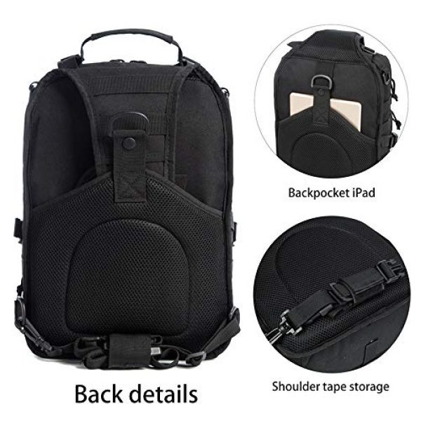 J.CARP Tactical Backpack 5 J.CARP Tactical EDC Sling Bag Pack, Military Rover Shoulder Molle Backpack, with USA Flag Patch