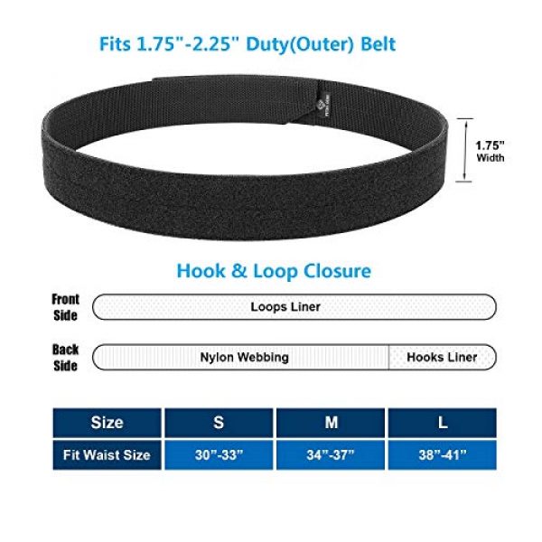 PETAC GEAR Tactical Belt 7 PETAC GEAR Inner Belt 1.75" Loop Liner Belt for Duty Belt Black