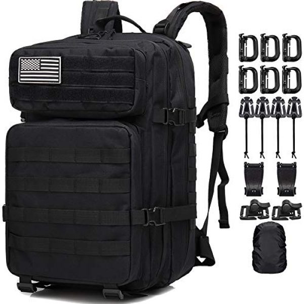 Createy Tactical Backpack 1 Createy Military Tactical Backpack, Large Army 3 Day Assault Pack 45L Molle Bag Rucksack Bug Out Bag Daypacks with Molle System for Camping Hunting Hiking Traveling