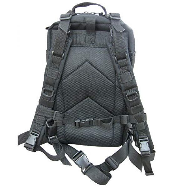 Flying Circle Tactical Backpack 3 Presidio Tactical Assault Backpack - Military Approved Compact Backpack Made of Water Resistant 900 Denier Polyester - Good from School to Combat - Features Large Center Pocket & MOLLE Webbing [Black]