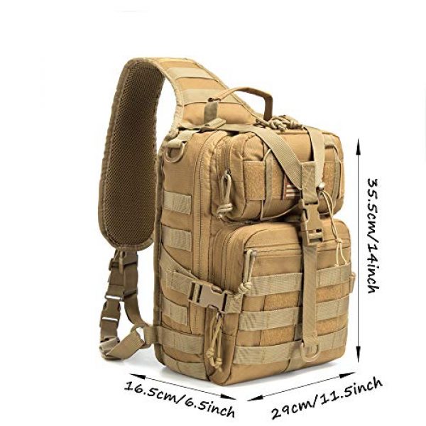 SHELCUP Tactical Backpack 6 SHELCUP EDC Sling Bag Pack, Rover Shoulder Molle Backpack, with USA Flag Patch