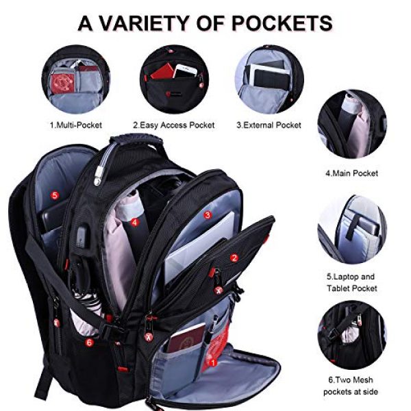 YuHeng Tactical Backpack 4 YuHeng Extra Large Backpack for Men, Water Resistant Travel Business Hiking Backpacks with USB Charging Port fits 17 Inch Laptop