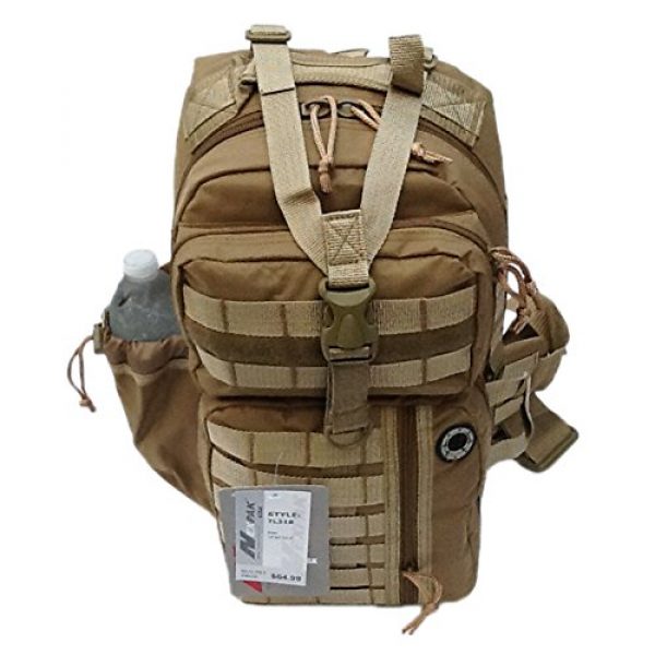 Nexpak Tactical Backpack 7 18" 1200cu. in. Tactical Sling Shoulder Hiking Backpack TL318 TAN