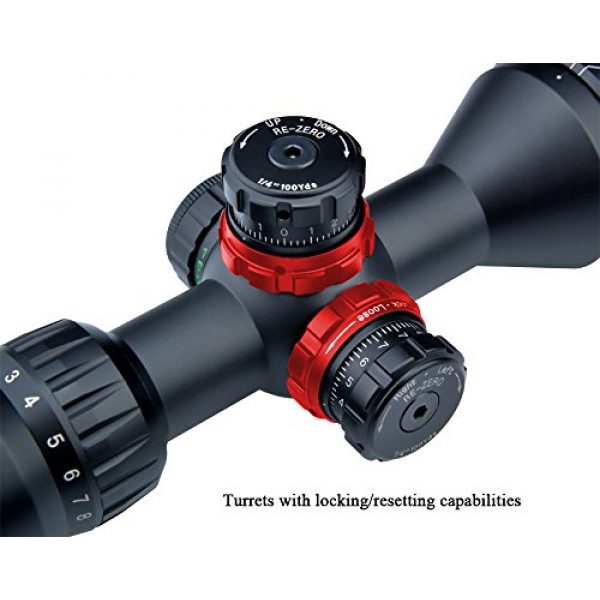 Eagle Eye Rifle Scope 5 Eagle Eye Rifle Scope 3-9x42 AOEG R/G Turrets with Lock and Reset Compact Tactical Scope Etched Glass Mil Dot Riflescope with 2 Kinds of Mounts