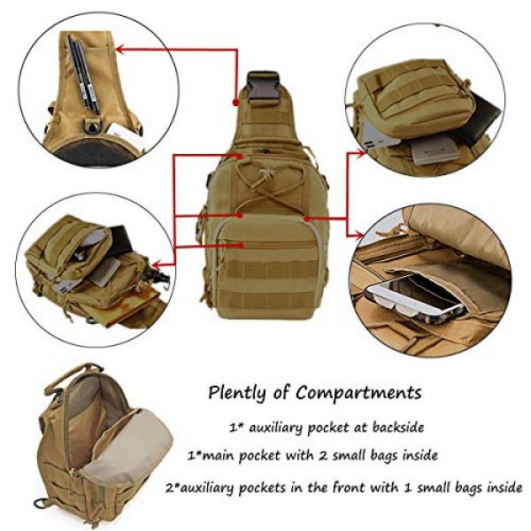 LBlanco Tactical Backpack 3 LBlanco Tactical Shoulder Sling Bag Small Outdoor Chest Pack for Men Traveling, Trekking, Camping, Rover Sling Daypack "