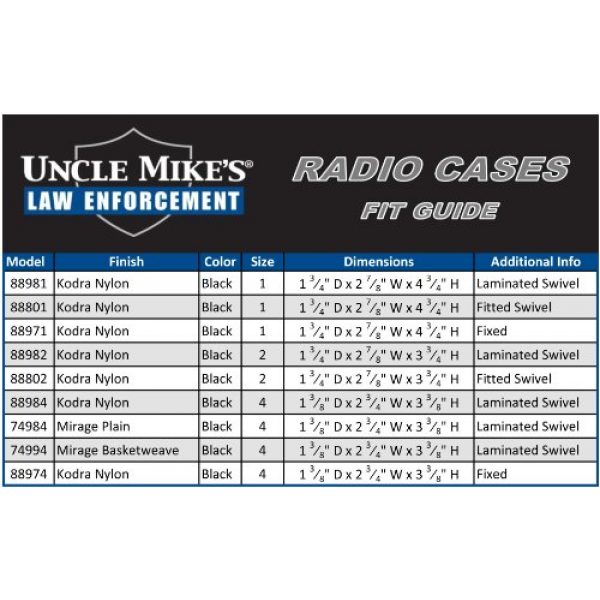 Uncle Mike's Tactical Pouch 2 Uncle Mike's Mirage Basketweave Duty Radio Case (Size 4, Black) with Swivel Belt Loop
