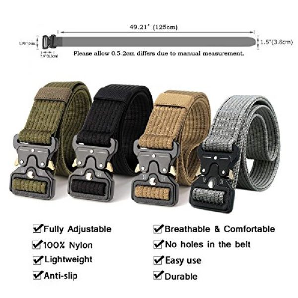 FEIKCOR Tactical Belt 5 FEIKCOR Tactical Belt Military Style Heavy Duty Belt Tactical Sports Belts (N022-Brown)