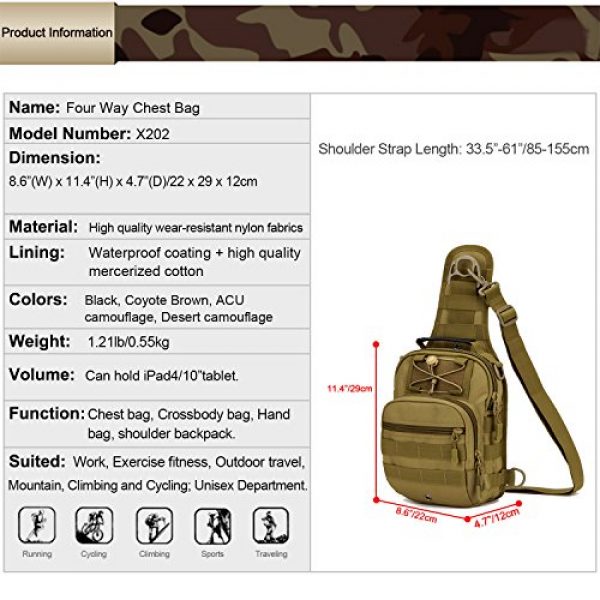 Huntvp Tactical Backpack 2 Huntvp Tactical Military Sling Chest Daypack Backpack for Hunting, Camping and Trekking
