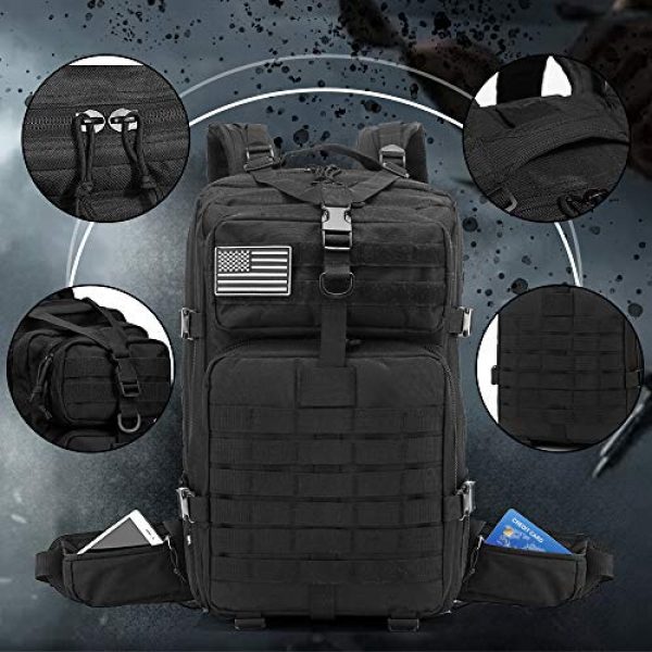 EMDMAK Tactical Backpack 3 EMDMAK Military Tactical Backpack, 42L Large Military Pack Army 3 Day Assault Pack Molle Bag Rucksack for Outdoor Hiking Camping Hunting